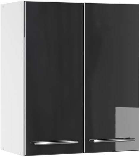 Vicco Meuble pour Four Fame-Line, Blanc Haute Brillance/Blanc, 60 cm avec étagères Ouvertes