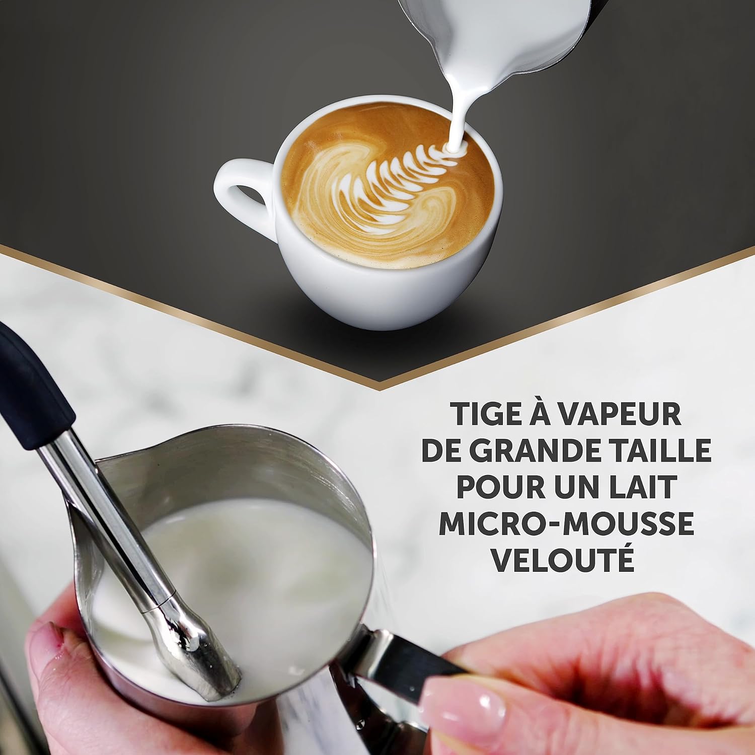 Breville Barista Max Machine à café/machine à expresso, semi-automatique avec moulin broyeur à grain intégré, buse à vapeur pour faire mousser le lait & pompe italienne de 15 bars [VCF126X]
