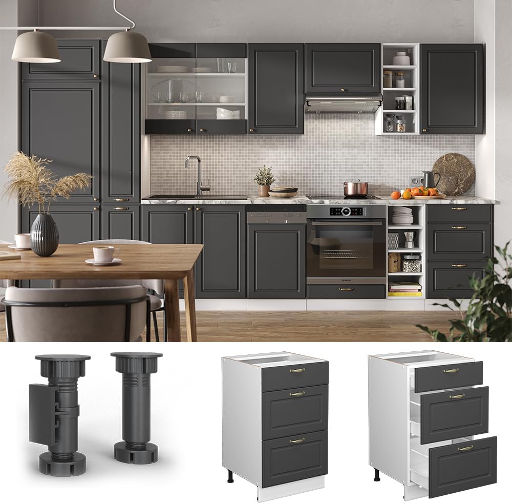 Vicco Meuble pour Four Fame-Line, Blanc Haute Brillance/Blanc, 60 cm avec étagères Ouvertes