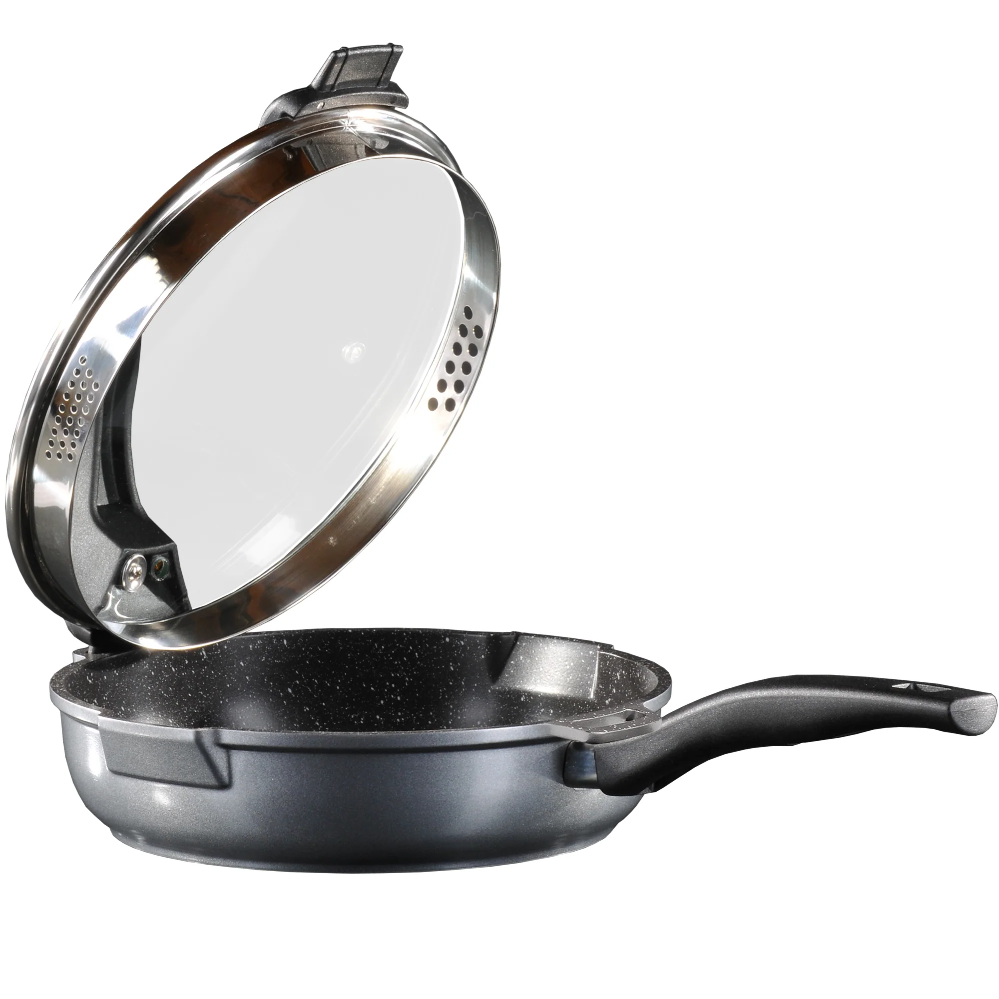 FUTURE Sauteuse 28 cm, avec couvercle en verre avec fonction passoire Stoneline