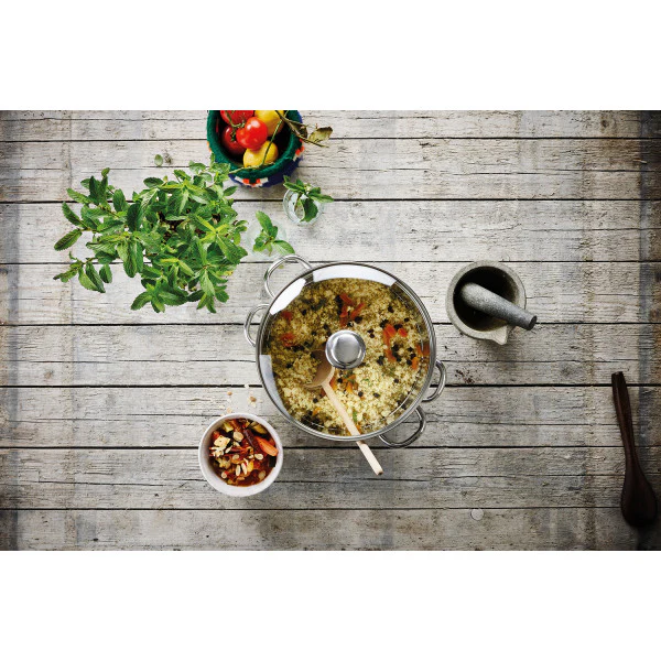 Couscoussier Chambord 11 l en inox avec couvercle en verre Beka