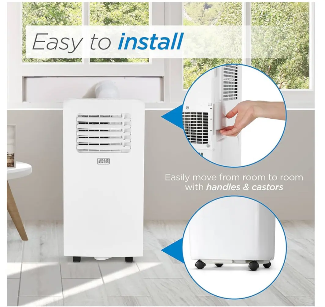 BLACK+DECKER 10,000 BTU Portable Air Conditioner with Remote Control, White