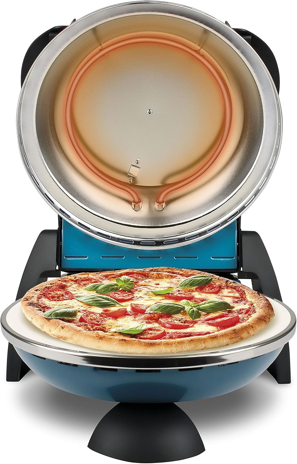 G3 Ferrari G10006 Pizza Exprimer Plaisir, Four Pizza, 1200 W, 400°C, Pierre Réfractaire (diamètre 31 cm), Minuteur 5', Livre de Recettes inclus, Noir