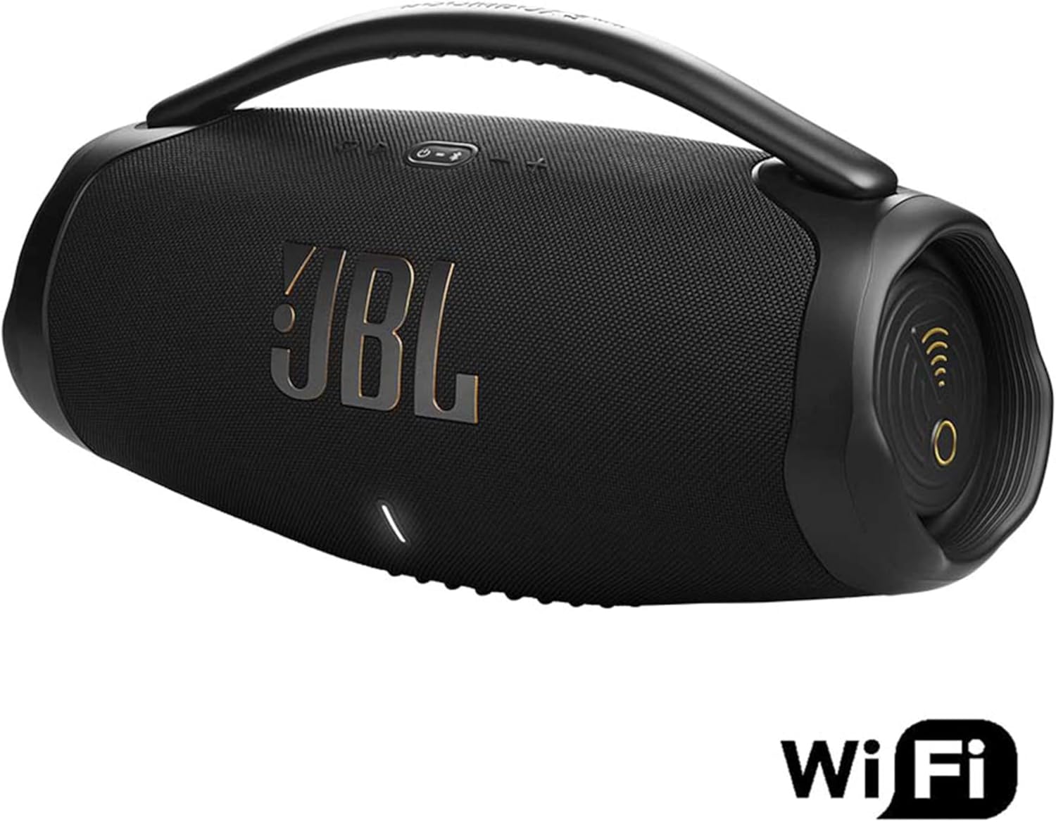JBL Boombox 3 Wifi, Enceinte portable compatible avec Bluetooth et WiFi, Son JBL Original Pro et basses puissantes, étanche à l'eau et à la poussière, autonomie de 24h, Noire