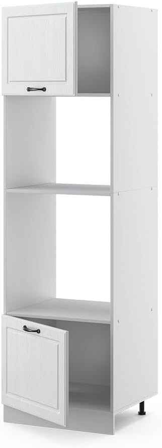 Vicco Armoire Micro-Ondes R-Line, Blanc Campagne/Blanc, 60 cm