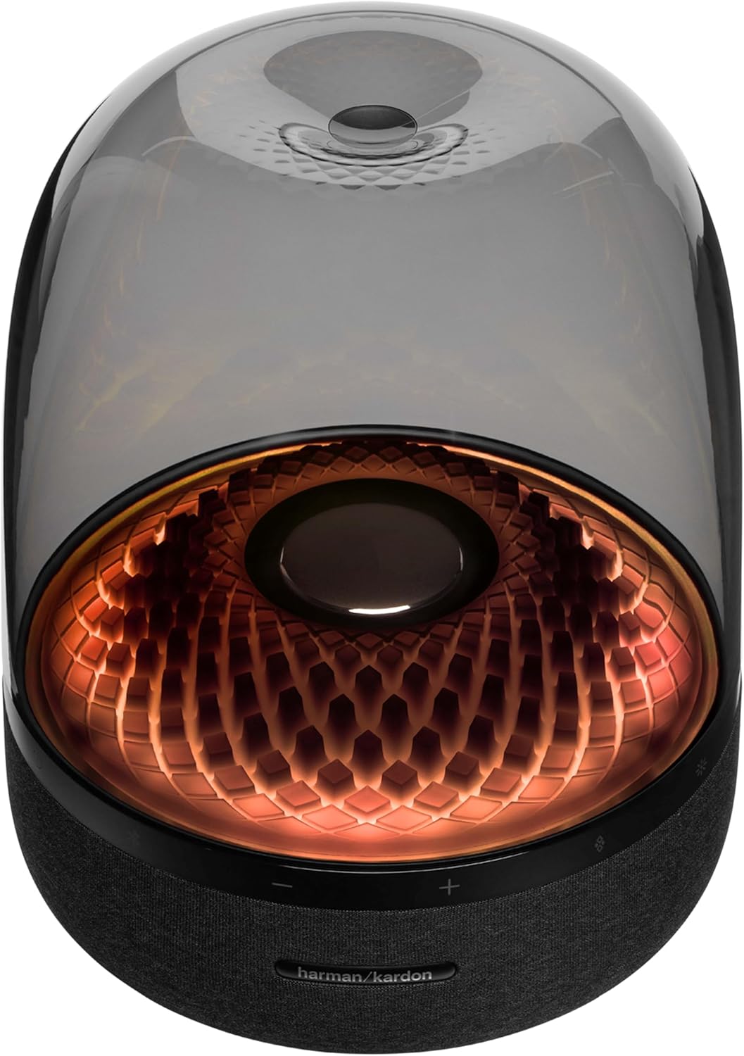 Harman Kardon Aura Studio 4, Enceinte Bluetooth avec dôme Transparent et Jeu de lumière à thème, Design élégant et Son Exceptionnel sur 360 degrés, en Noir