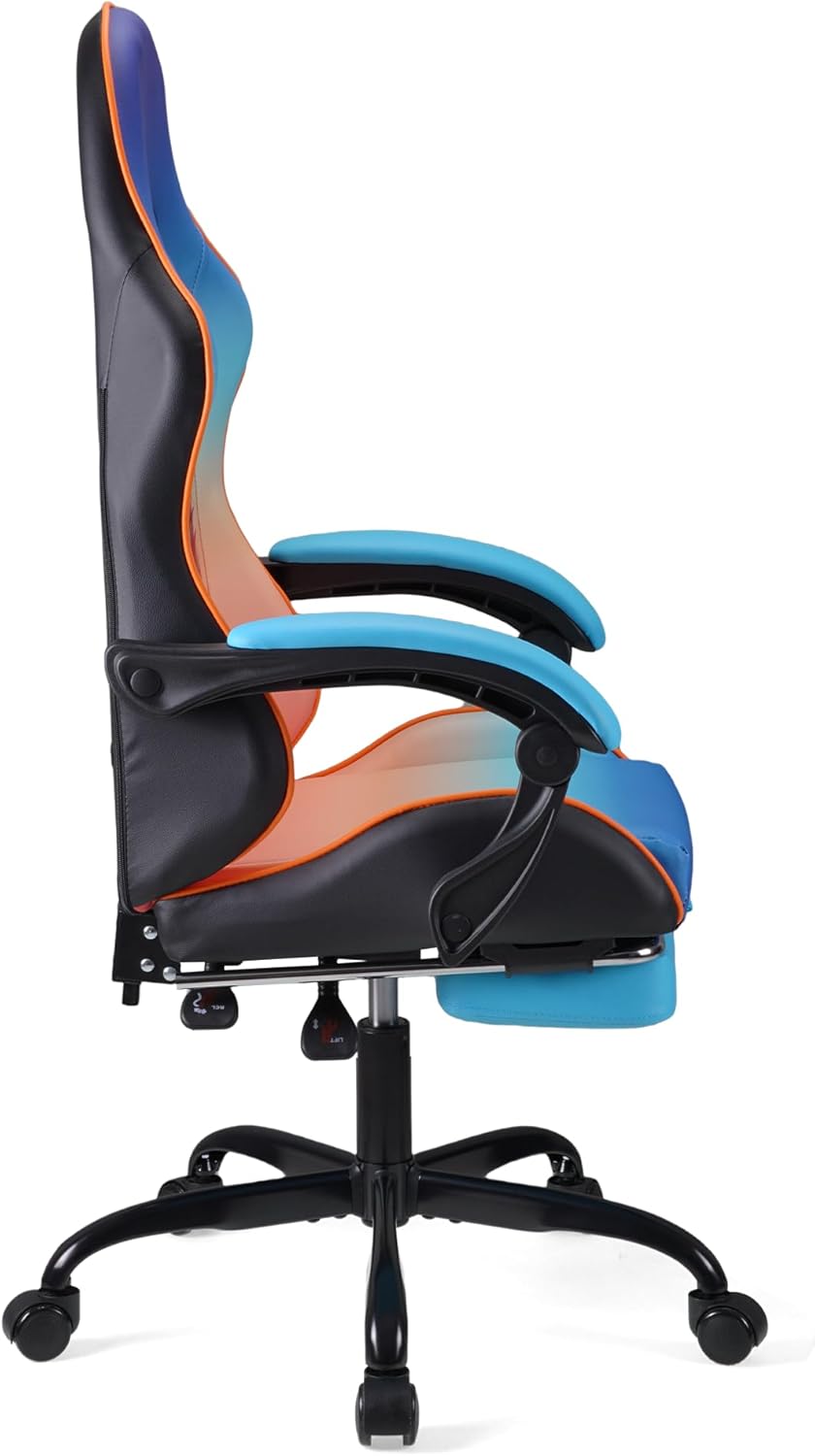 play haha. Chaise de Jeu Chaise de Bureau Chaise pivotante Chaise d'ordinateur Chaise de Travail Chaise de Bureau Chaise Ergonomique Chaise de Course Chaise en Cuir (avec Repose-Pieds)