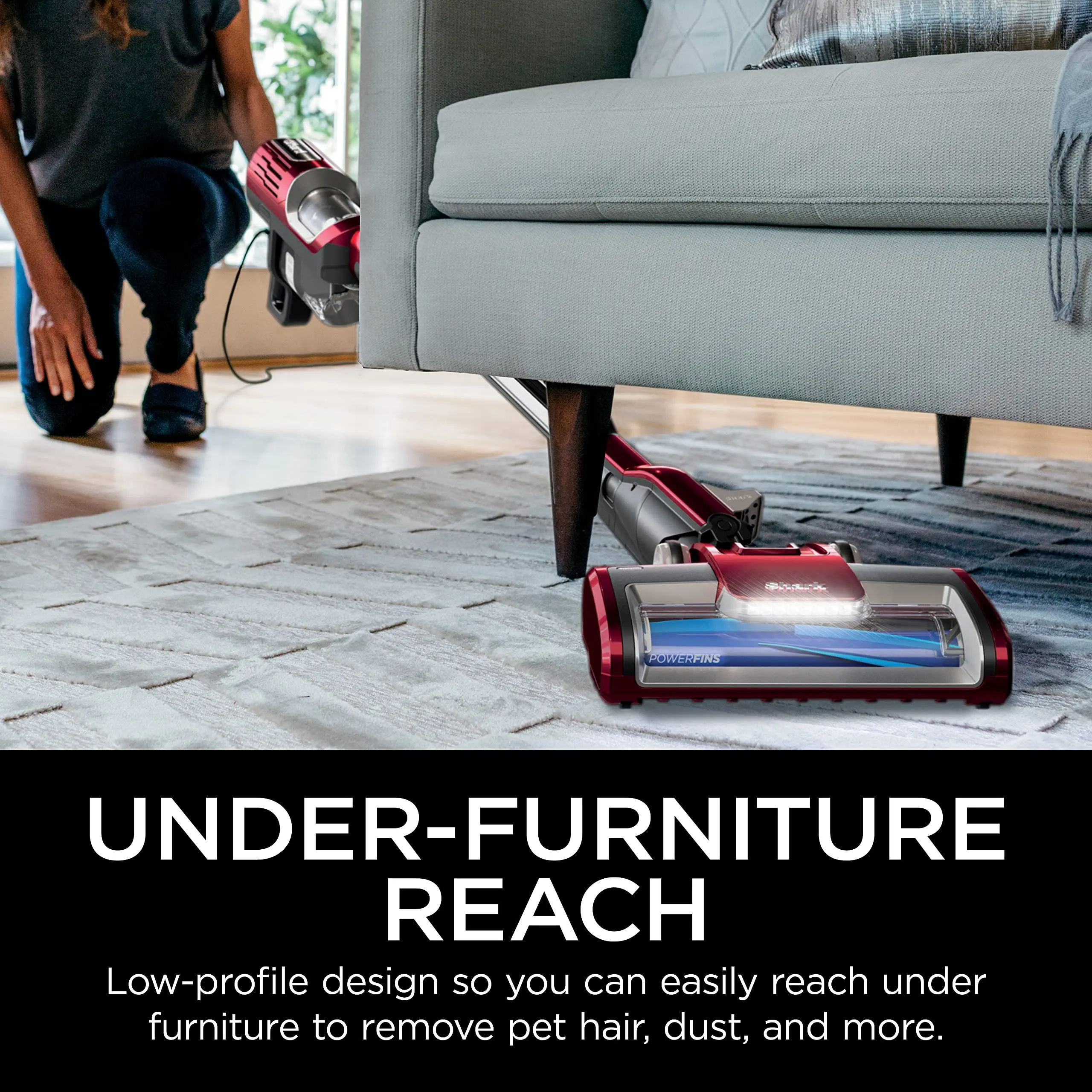 Shark HZ702 Ultralight PetPro Corded Stick Vacuum with PowerFins HairPro Odor Neutralizer Technology, Wine Purple, 0.37 L Capacity