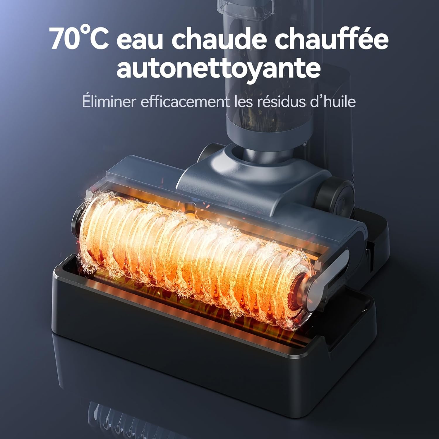 JONR ED12 Aspirateur Eau et Poussière, Aspirateur et Balai à Franges sans Fil 4 en 1, Brosse Rouleau de Nettoyage des Bords, Fonction d’Auto-Nettoyage, pour Sols Durs, Poils d'animaux