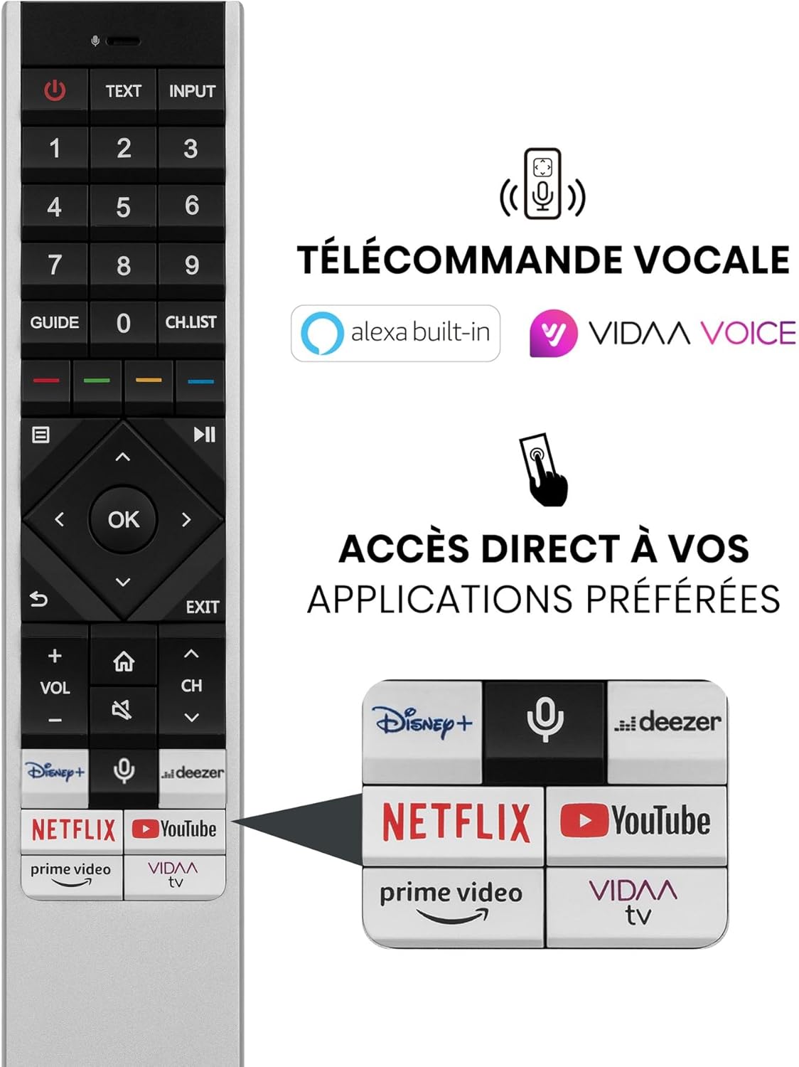 Hisense Smart TV 43 Pouces 43A6N 4K UHD, Dolby Vision, HDR, VIDAA avec Youtube, Netflix, Disney+, Canal +