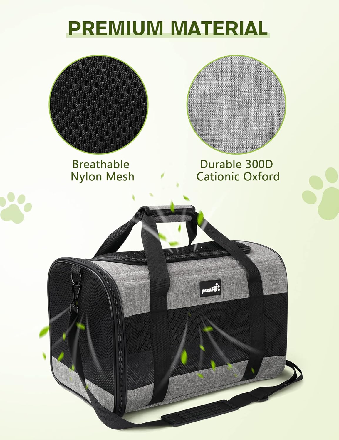 Pecute Sac de Transport pour Animal Domestique, Tissu en Maille Respirant, Convient pour Les Voyages, utilisé pour Chien, Les Chats et Les Chiots de Moins de 6 kg