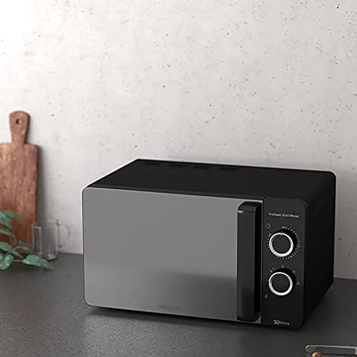 Cecotec Four à micro-ondes ProClean 9110 FullINOX avec grill 1000 W, 30 litres, 5 niveaux de puissance, 8 programmes, minuterie de 60 minutes, revêtement Ready2Clean, design avant miroir