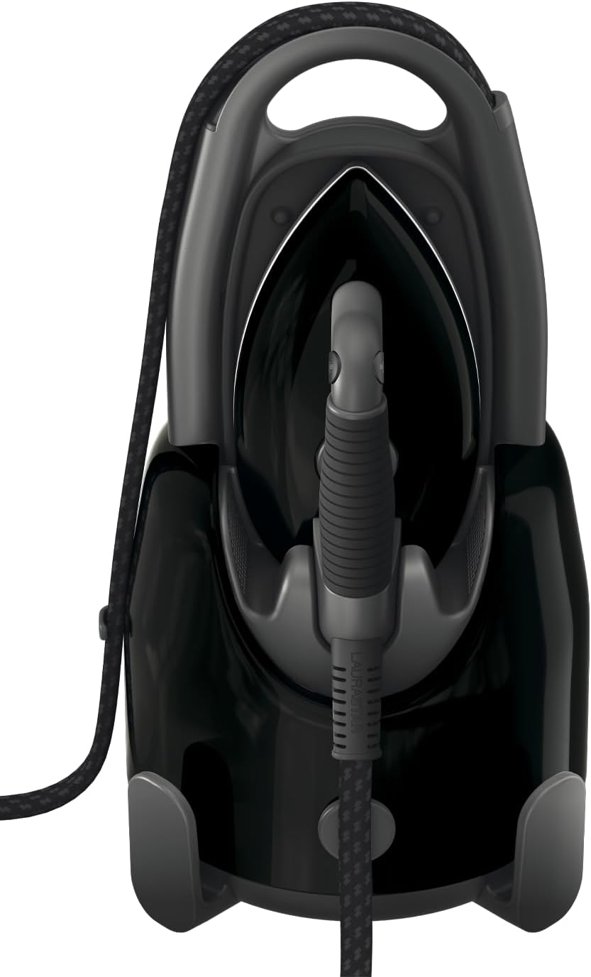 Laurastar Lift Plus Ultimate Black, Centrale Vapeur Nomade 3en1, Repasse, Défroisse et Purifie Vos Textiles, Vapeur Hygiénique, Design, Réservoir Amovible, Repassage Vertical, Enrouleur Automatique,
