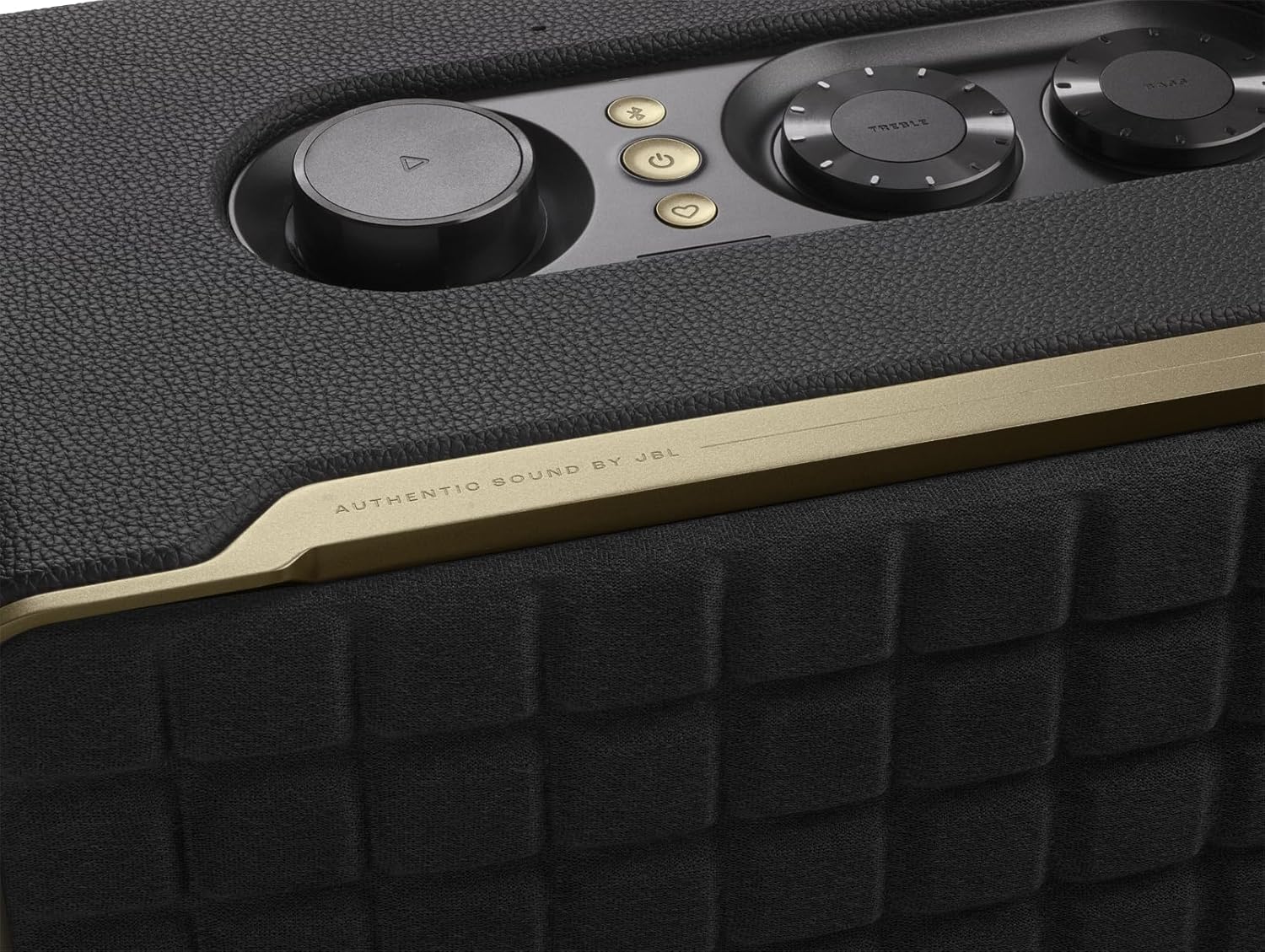 JBL Authentics 200 Enceinte Smart Home avec Wi-Fi, Bluetooth et assistants vocaux, design rétro, noire, Prise européenne (Type C)