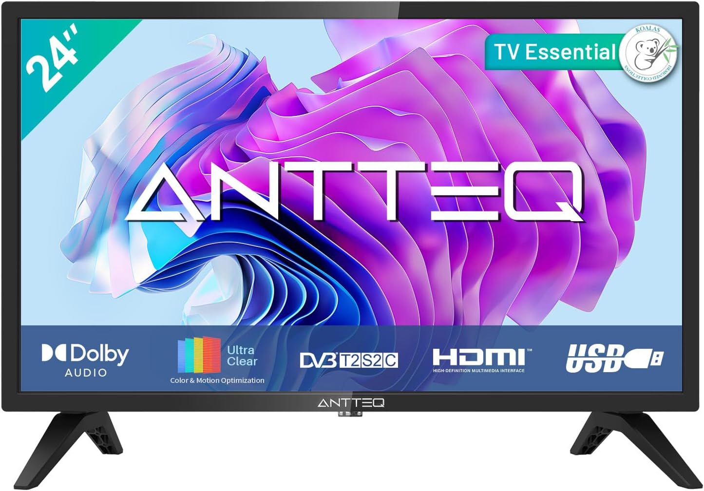 Antteq AB42D1 télévision 42 Pouces (TV 107 cm), Dolby Audio, LED, Triple Tuner DVB-C / T2 / S2, CI+, HDMI, Lecteur multimédia Via USB, Sortie Audio numérique, y Compris Mode hôtel