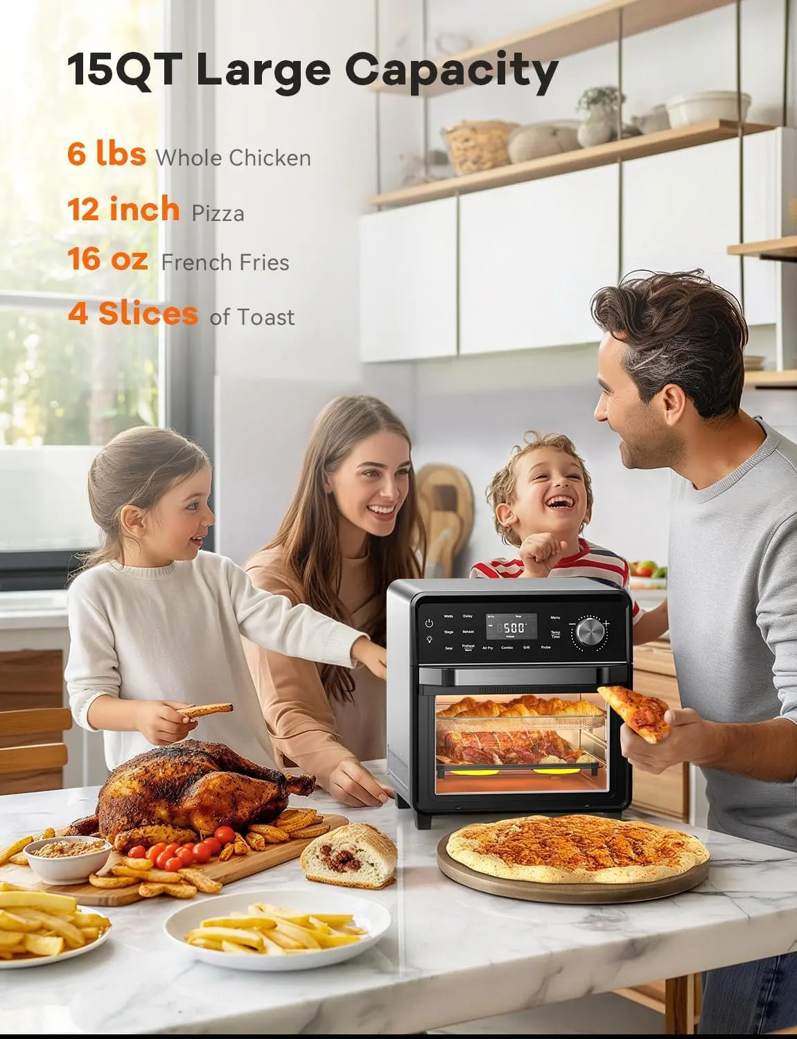 Nuwave TODD ENGLISH Air Fryer Grill Oven Combo, TRUE Char & Flavor, 100 in 1 Super Convection Toaster Oven Countertop, Excellent Thermal Insulation, POWERPORT™ Plug-In Grill, 550°F, Stainless Steel