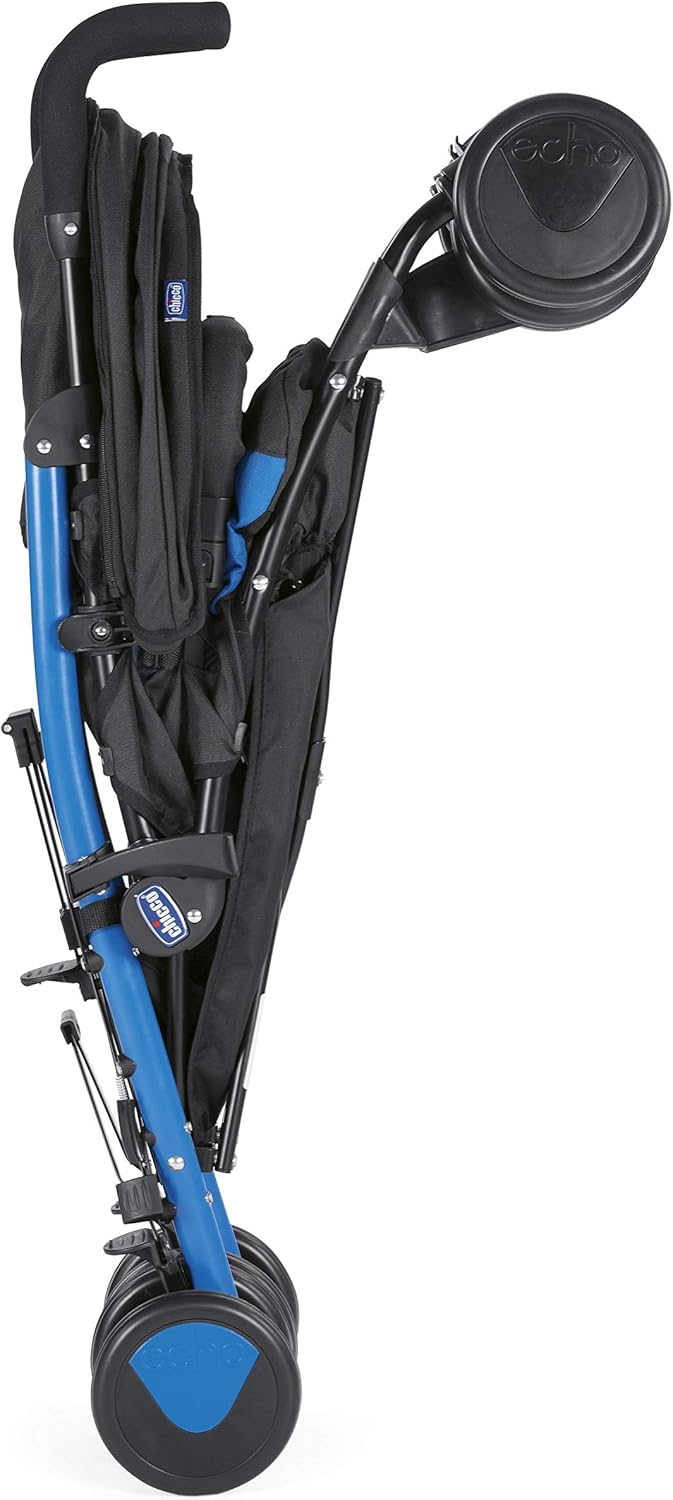 Chicco Echo Poussette Légère et Compact, Inclinable avec Arceau de Protection, Position Landau, Pliage Parapluie, Canopy Ajustable - de la Naissance à 22 Kg - Rouge