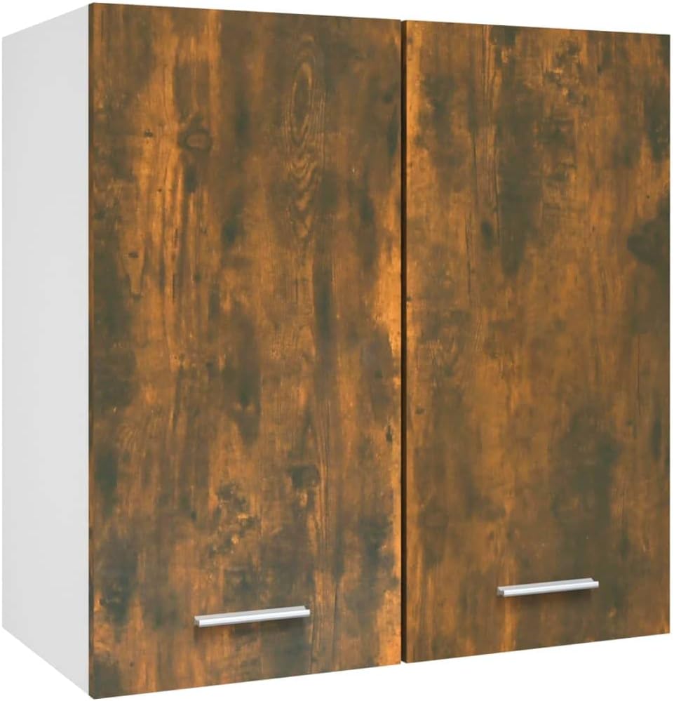 vidaXL Armoire à Micro-Ondes Placard Armoire de Rangement Meubles de Cuisine avec 4 Etagères Intérieur Maison Gris Béton 60x57x207 cm Aggloméré