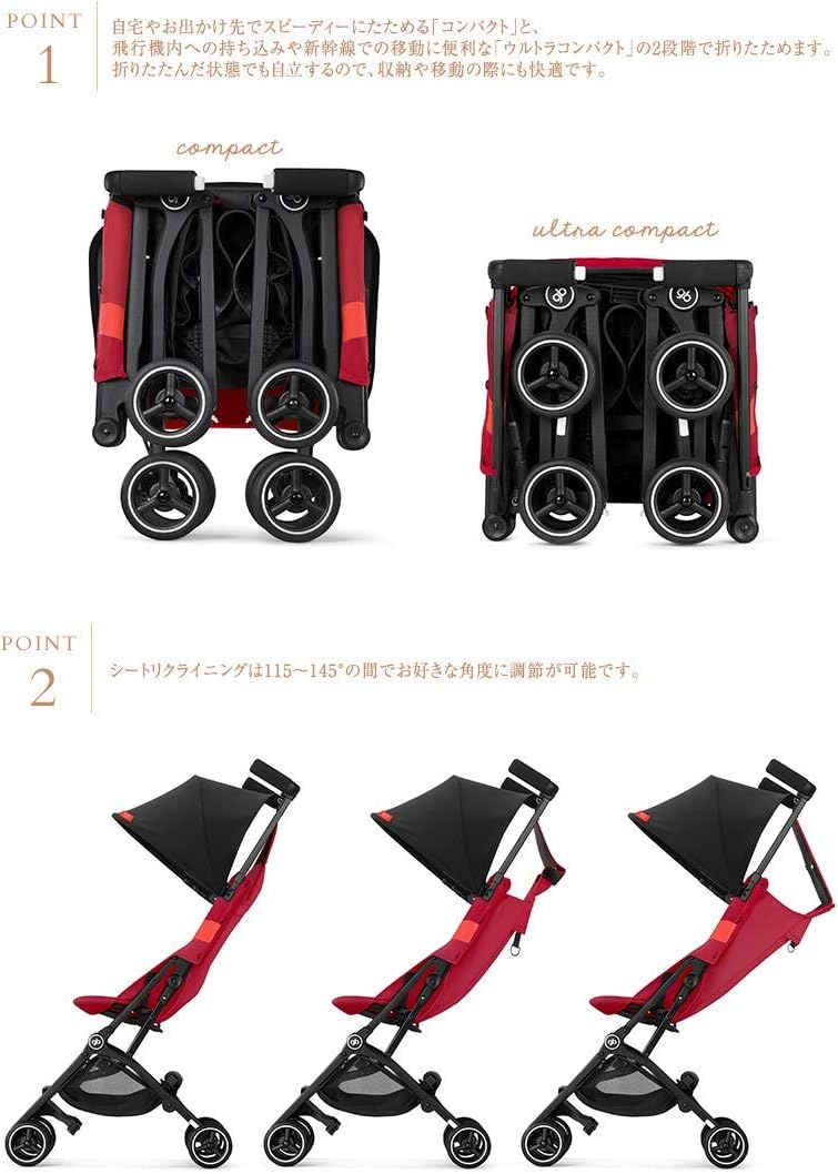 gb Gold Poussette Pockit+ All Terrain, Ultra-compacte, De 6 mois jusqu'à 22 kg (4 ans env.), Velvet Black