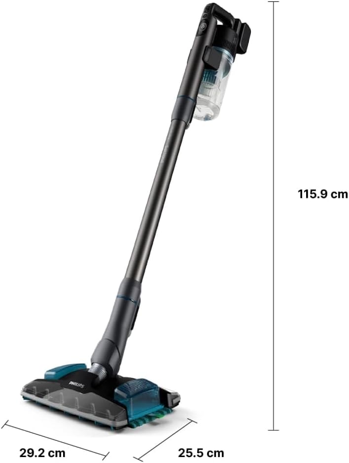 Philips Aspirateur sans fil Aqua 7000 Series, Moteur digital, PowerCyclone 12, Eclairage LED, Module Aqua amovible, Autonomie de 80 min, Inclus 2 accessoires, Bleu (XC7053/01)