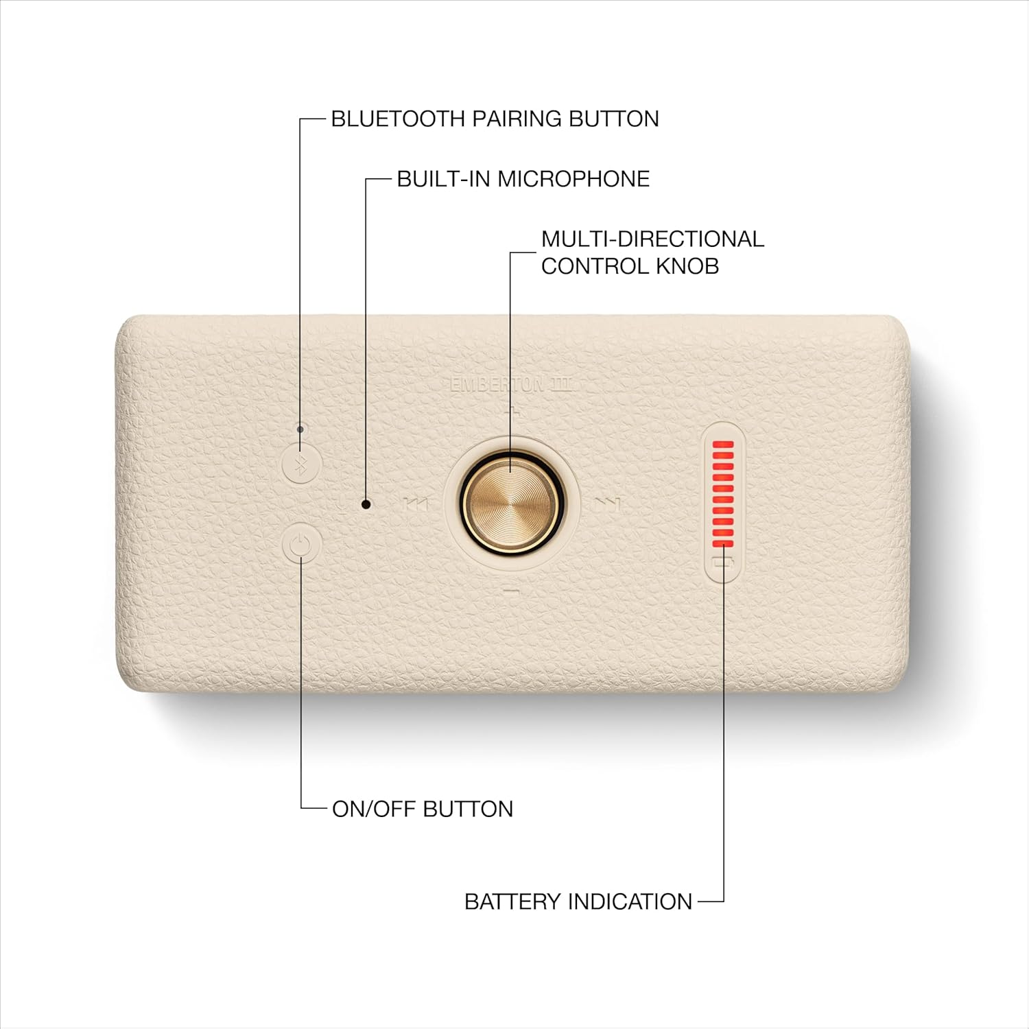 Marshall Emberton III Enceintes Bluetooth Portables, sans Fil, IP67 Résistant à la Poussière et à l'eau, Plus de 32 Heures de Lecture, Charge Rapide - Noir & Laiton