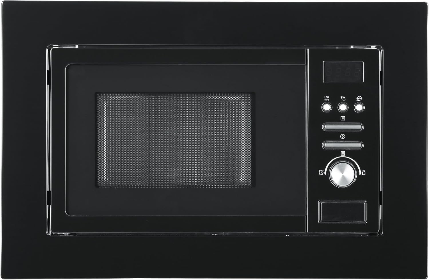Smad Four à Micro-ondes Encastrable 20L, Micro Ondes Combiné, 8 Niveaux de Puissance en Micro-Ondes 800W et Gril 1000W, Décongélation Intelligente, 8 Menus Automatiques, Minuterie jusqu'à 95min, Noir