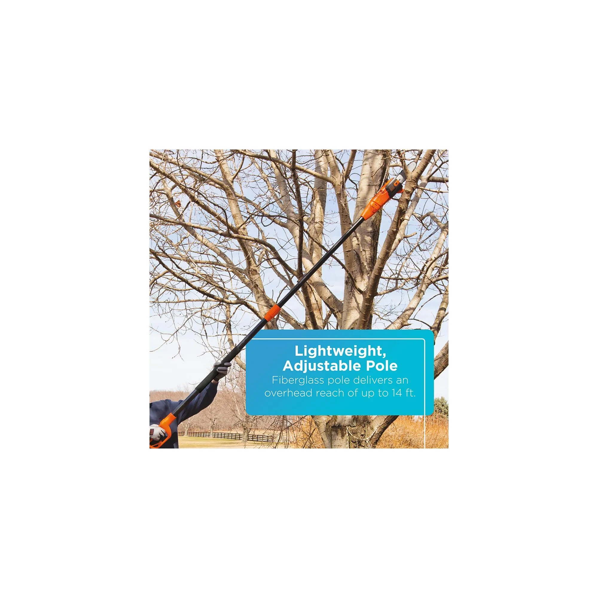 BLACK+DECKER Cordless 8 Inch 20V Max Pole Saw