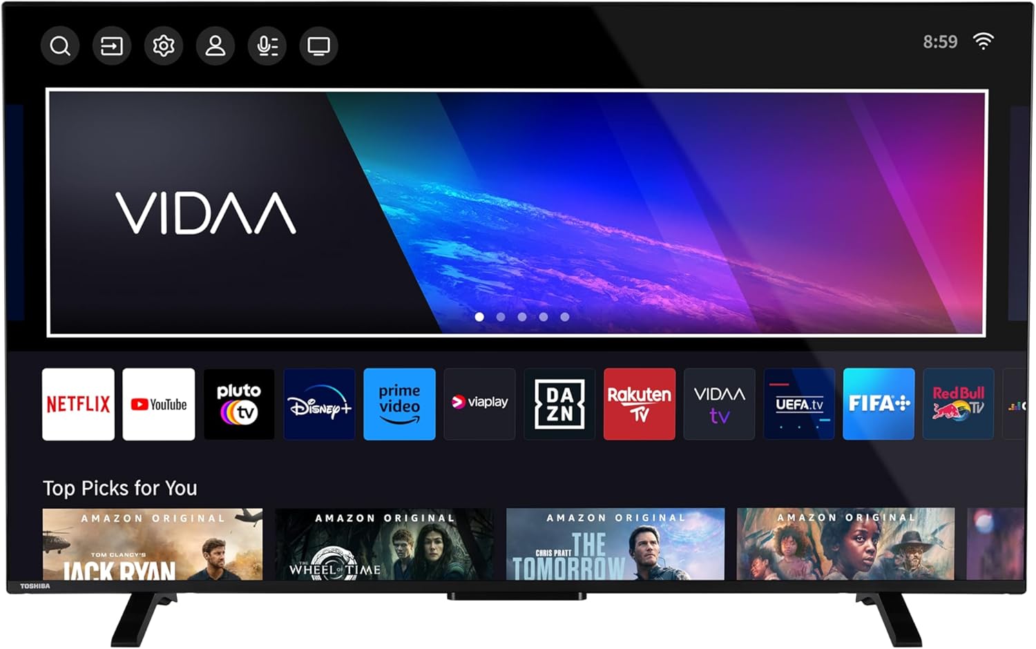 Toshiba Smart VIDAA TV 40 Full HD 40LV2E63DA TV 40 pouces, TV LED compatible avec Alexa, DVB-T2, technologie LED, HDMI 2.1