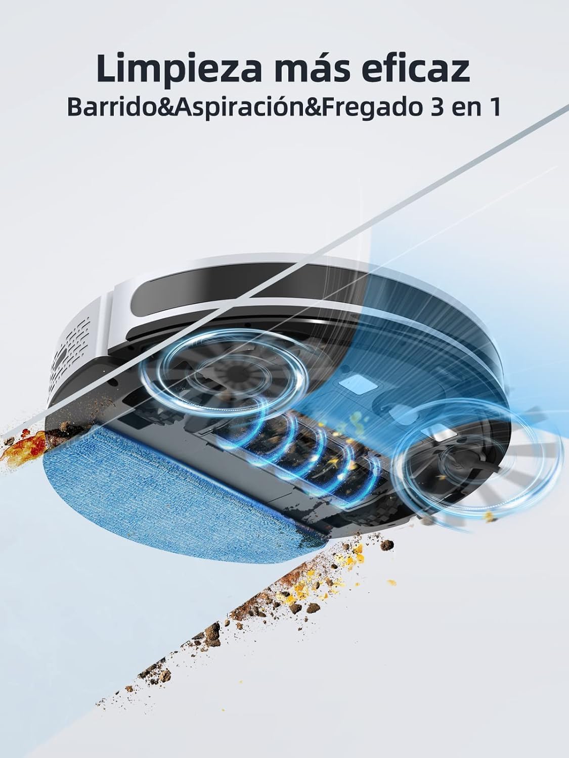 HONITURE Robot Aspirateur Laveur Poils Animaux, G20 Aspirateur Robot 3 en 1, 4000PA, Alexa/WiFi/APP, Idéal pour Tapis Sols Durs, Ultra-Mince Silencieux