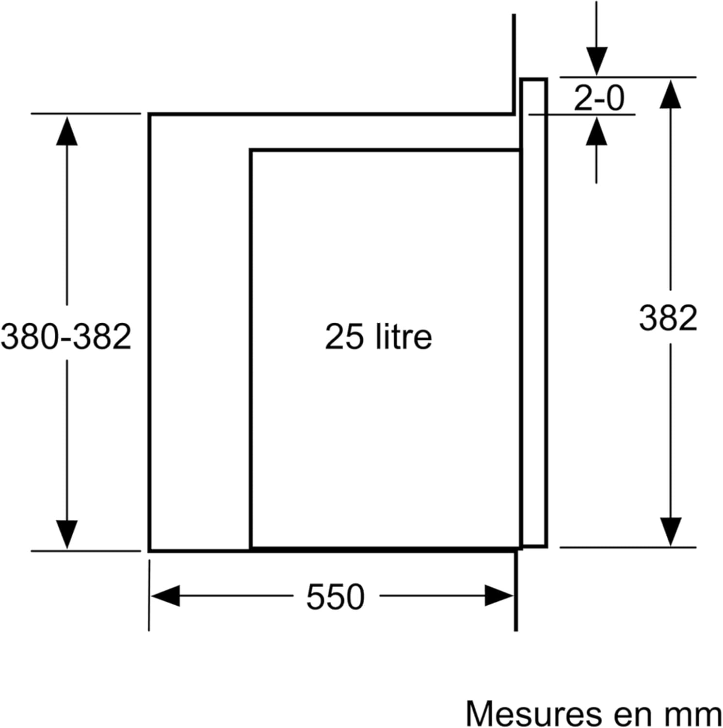 Bosch BFL634GS1 - Série 8 - Micro-ondes intégrable - 60 x 38 cm - 21 litres - Inox