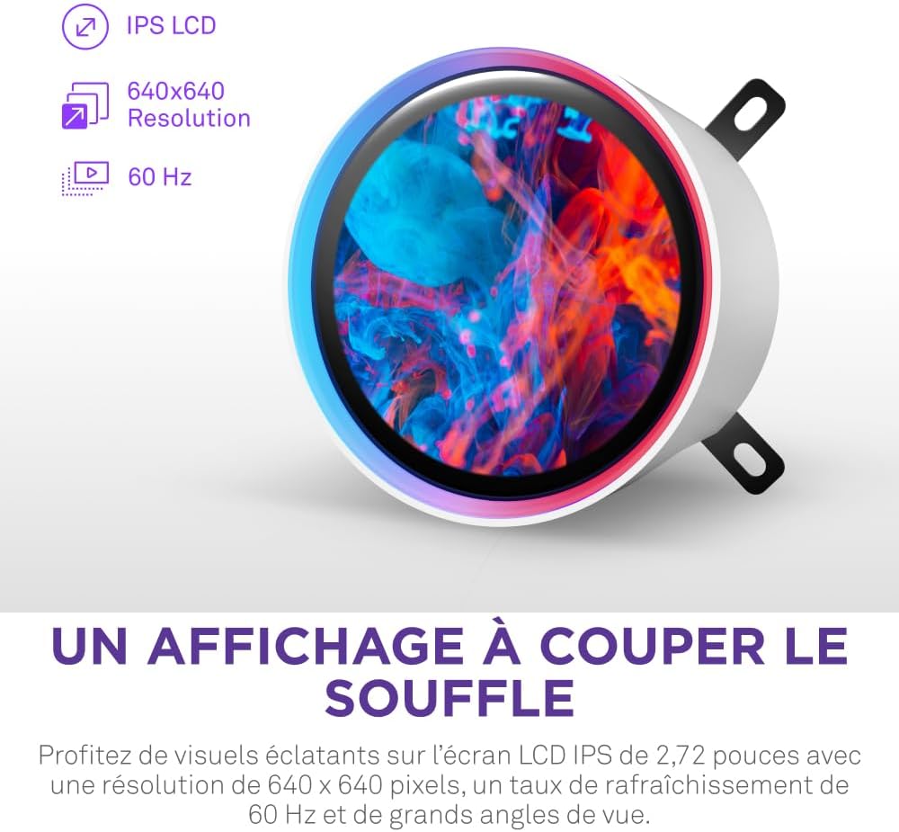 NZXT Kraken Elite 280 RGB - Refroidisseur de liquide CPU AIO - Radiateur 280mm - Ventilateur F280 RGB - IPS LCD 2,72 personnalisable - Turbine Pump - LGA 1700 1200 115X 1851 / AM5 AM4 - Noir