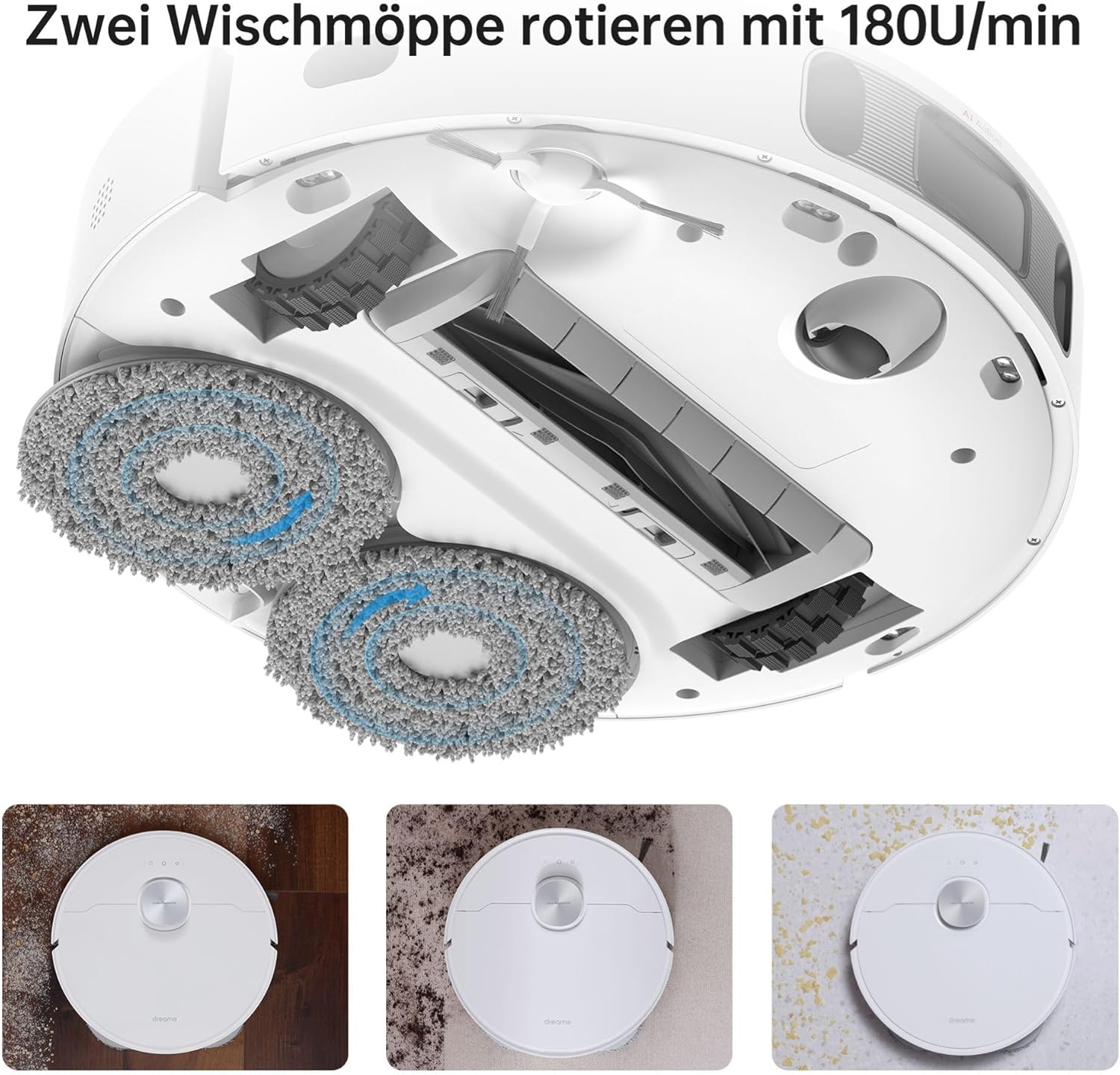 dreame L10s Pro Ultra Heat Roboter Staubsauger mit Automatische Moppreinigung mit heiem Wasser, Moppverlngerung, 7.000 Pa Saugkraft, Doppelte Mopp- und Bodenreinigung, Teppicherkennung