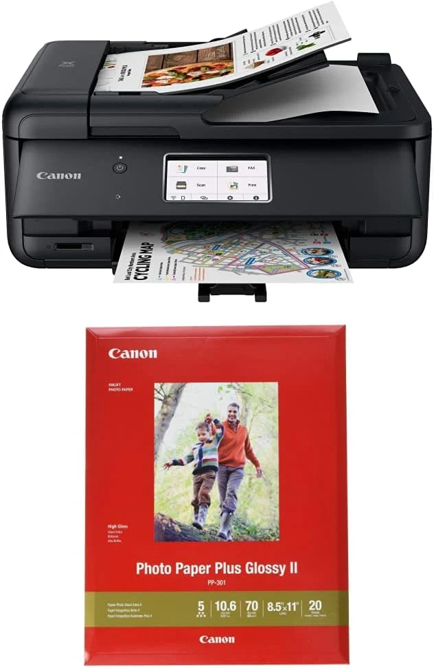 Canon PIXMA TR8620a - All-in-One Printer Home Office|Copier|Scanner|Fax|Auto Document Feeder | Photo, Document | Airprint (R), Android, Black, Works with Alexa