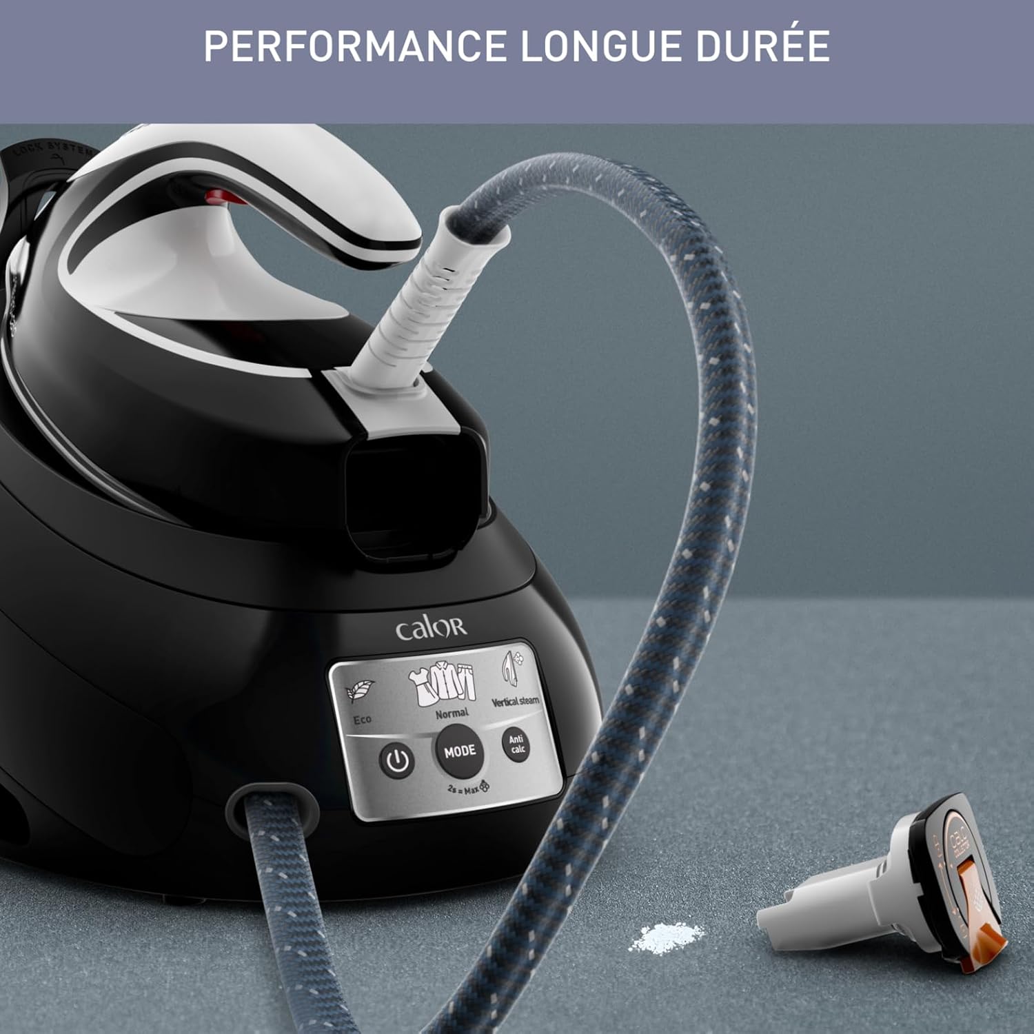 Calor Centrale Vapeur Express Anti-calc, Fonction Pressing 450 g/min, Collecteur de Calcaire Exclusif, Technologie Sans Réglages SV8055C0