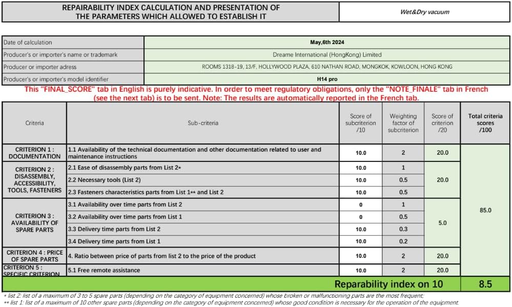 DREAME H14 Pro Aspirateur Laveur Sec Et Humide, Design Plat à 180°, Nettoyage de la Brosse à 60 °C, Séchage en 5min, Distribution Automatique de la Solution, Contrôle par Application, 18 kPa
