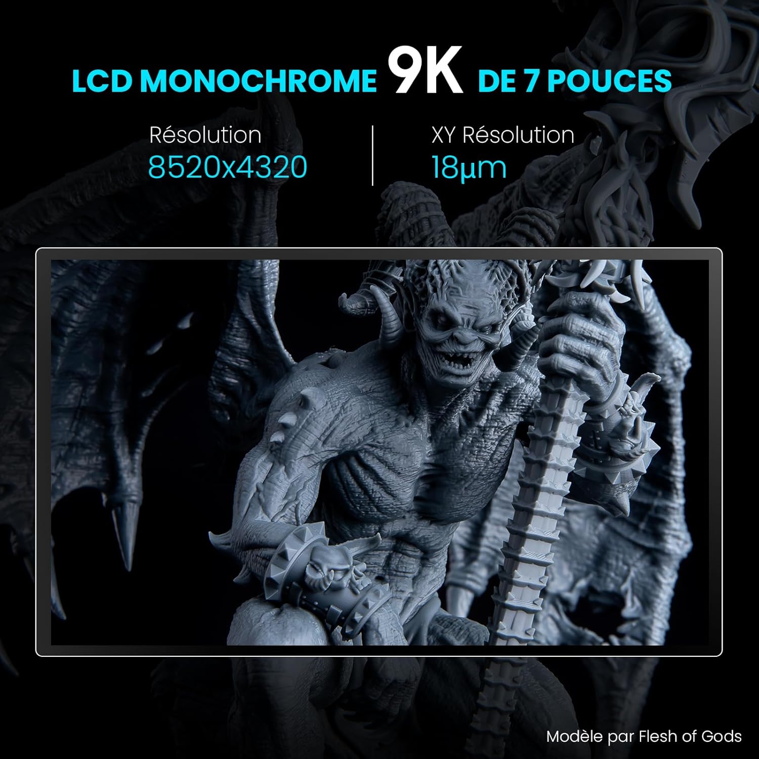 ELEGOO Mars 5 Ultra Imprimante 3D Résine 9K, Impression à Haute Vitesse 150mm/h, Nivellement Automatique, Détection Intelligente, Transfert Wi-Fi, Taille d'Impression 153.36 x 77.76 x 165 mm³