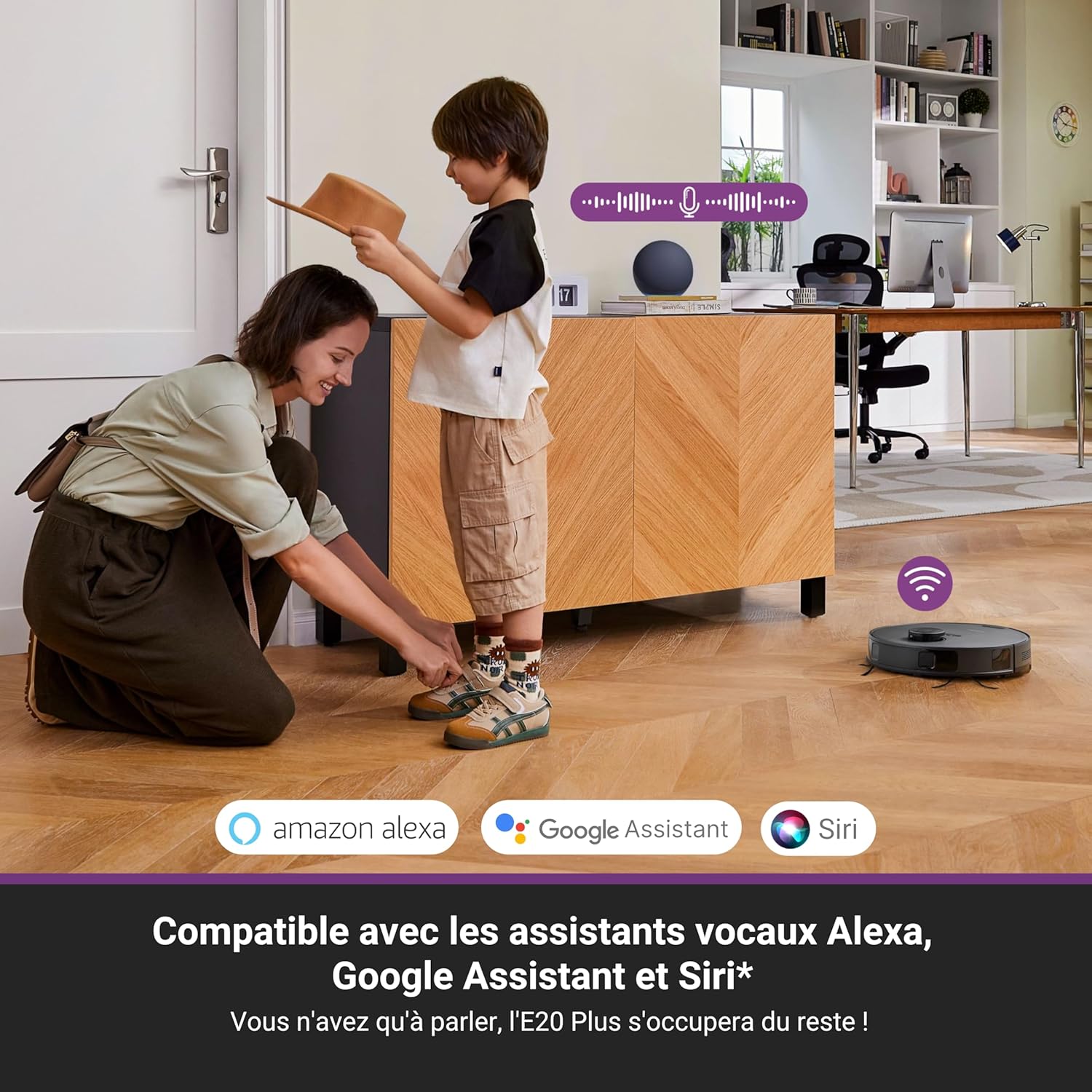 Eureka E20 Plus Aspirateur Robot de 8000 Pa avec Station de Vidange Automatique sans Sac, Robot Aspirateur Laveur Anti Enchevêtrement, Évitement d'Obstacles 3D, Autonomie de 180 Minutes, DuoDetect AI