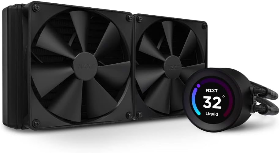 NZXT Kraken Elite 280 RGB - Refroidisseur de liquide CPU AIO - Radiateur 280mm - Ventilateur F280 RGB - IPS LCD 2,72 personnalisable - Turbine Pump - LGA 1700 1200 115X 1851 / AM5 AM4 - Noir