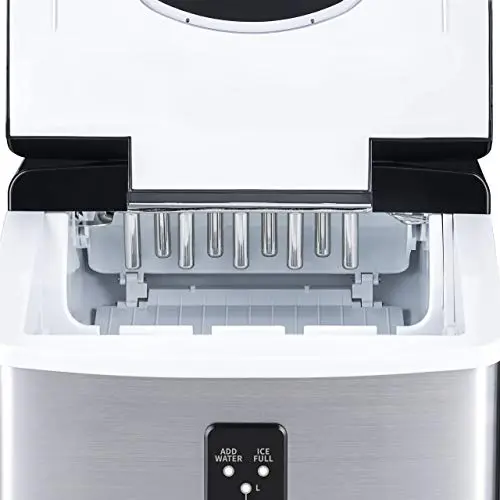 NewAir Counter Top Ice Maker Machine (Black), Compact Automatic Ice Maker, Cubes Ready in 6 Minutes, 28 Pounds in 24 Hours - Perfect for Home/Kitchen/Office/Bar