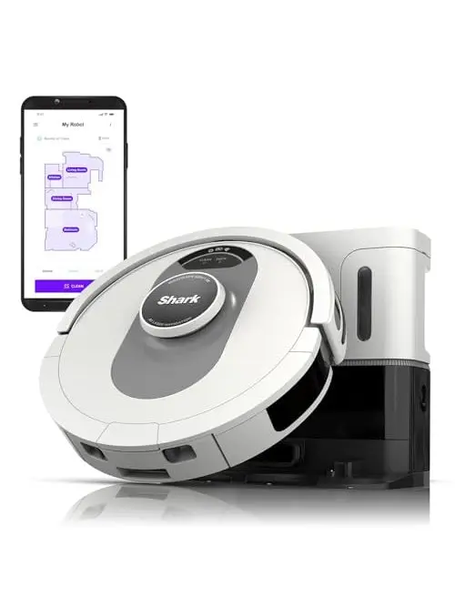 Shark RV1001AE IQ Robot Self-Empty XL, Robot Vacuum with IQ Navigation, Home Mapping, Self-Cleaning Brushroll, Wi-Fi Connected, Works with Alexa, Black