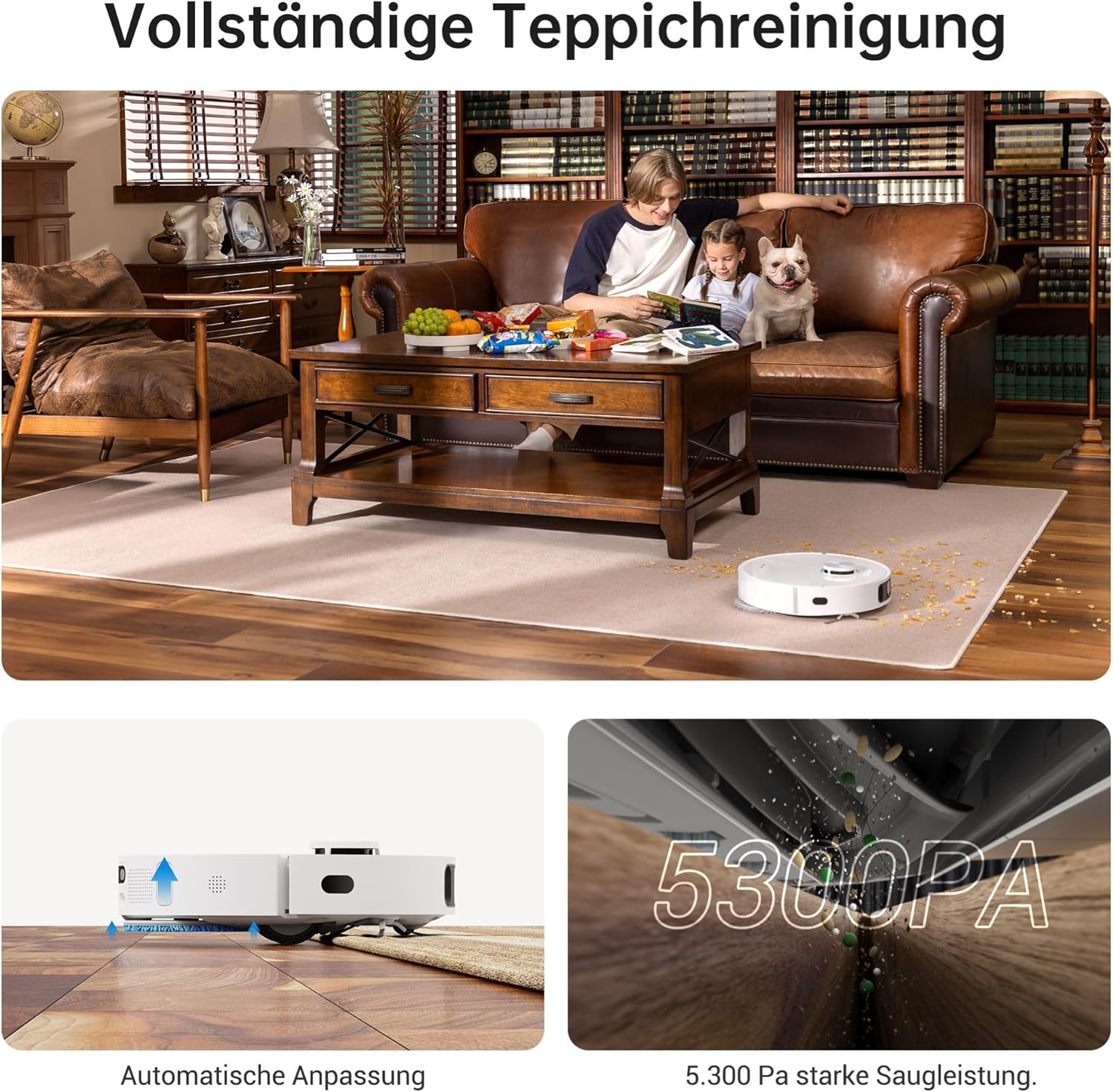 dreame L10s Pro Ultra Heat Roboter Staubsauger mit Automatische Moppreinigung mit heiem Wasser, Moppverlngerung, 7.000 Pa Saugkraft, Doppelte Mopp- und Bodenreinigung, Teppicherkennung