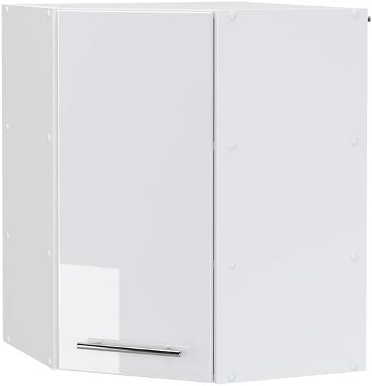 Vicco Meuble pour Four Fame-Line, Blanc Haute Brillance/Blanc, 60 cm avec étagères Ouvertes