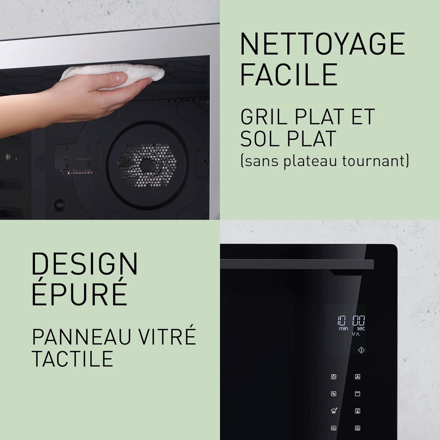 Panasonic NN-DS59NMETG Four à micro-Ondes Combiné 4-en-1 avec Gril, 27 Litres, 1000W, Cuisson à Deux niveaux, Capteur Genius, 32 Programmes Automatiques, Plateau Gril, Nettoyage Facile, Noir