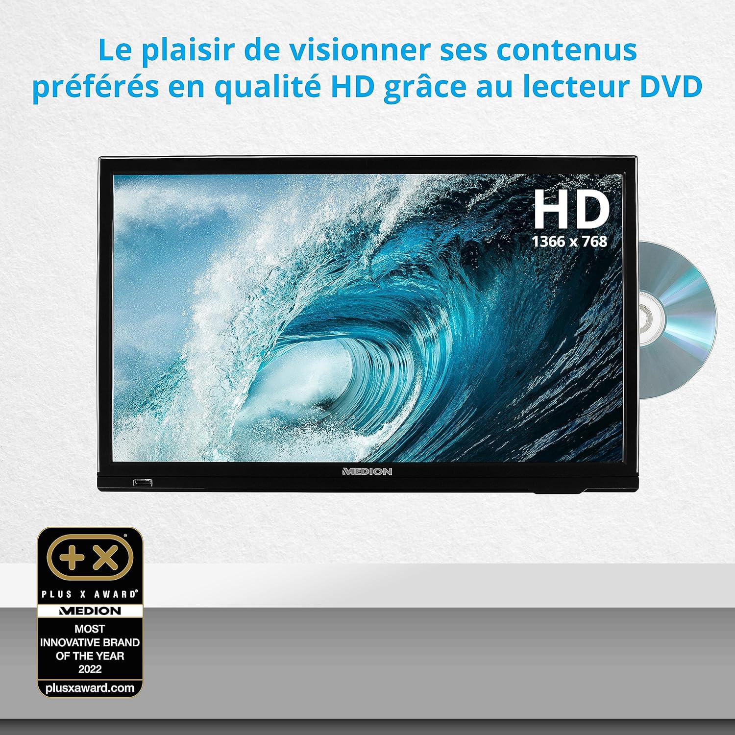 MEDION E14080 (MD 30224) Téléviseur Full HD 100,3 cm (40 Pouces) (Lecteur DVD intégré, récepteur Triple Tuner DVB-T2 DVB-C DVB-S2, 2 x HDMI, VGA, USB, Mediaplayer, CI+)