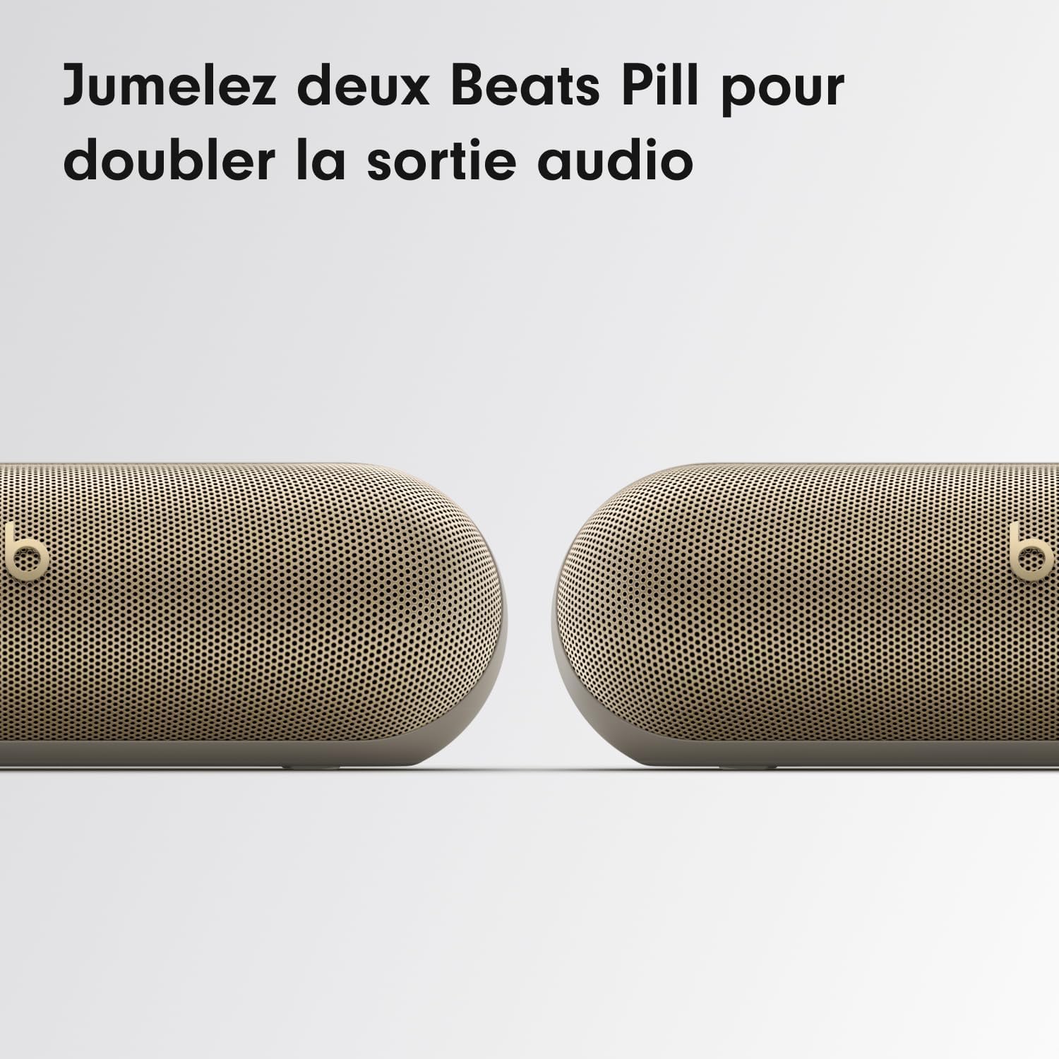 Beats Pill – Enceinte sans Fil Bluetooth et Recharge Mobile Via USB-C – Jusqu'à 24 Heures d'autonomie, résistance à l'eau (IP67), compatibilité Apple et Android, Microphone intégré – Champagne