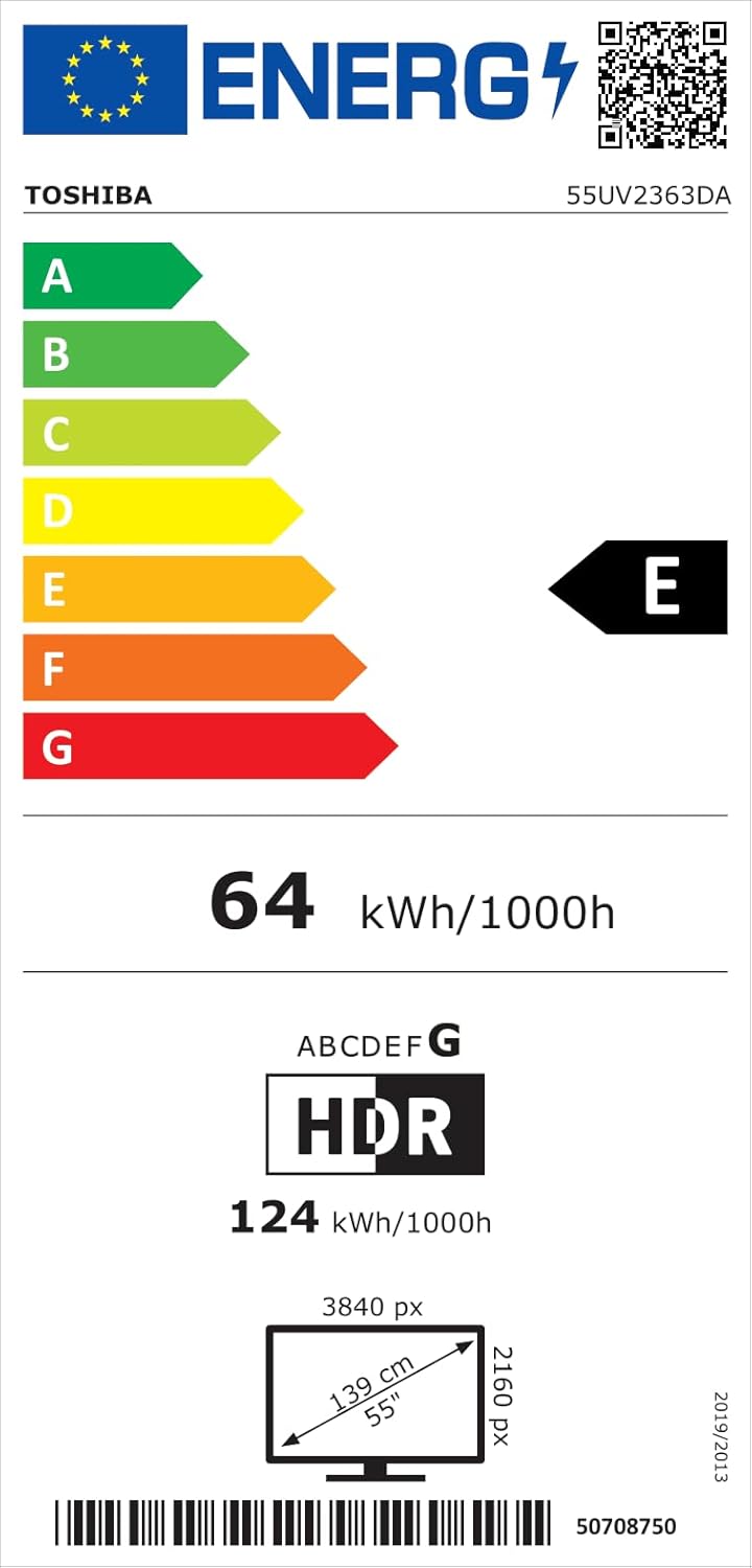 Toshiba Smart VIDAA TV 40 Full HD 40LV2E63DA TV 40 pouces, TV LED compatible avec Alexa, DVB-T2, technologie LED, HDMI 2.1