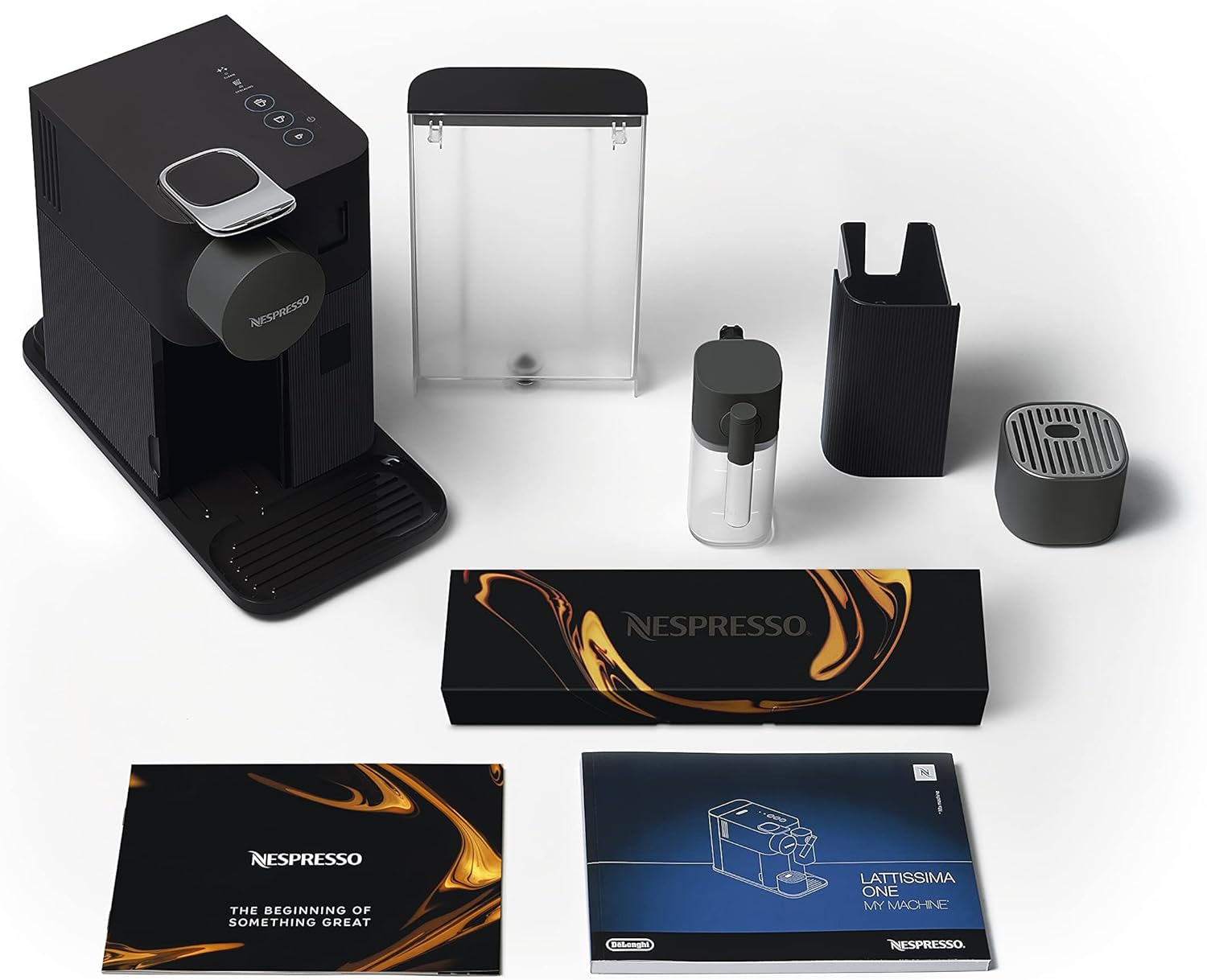 De'Longhi Nespresso Lattissima One Evo EN510.B, Machine a Café Capsule, Expresso et Cappuccino, 1450W, Noir