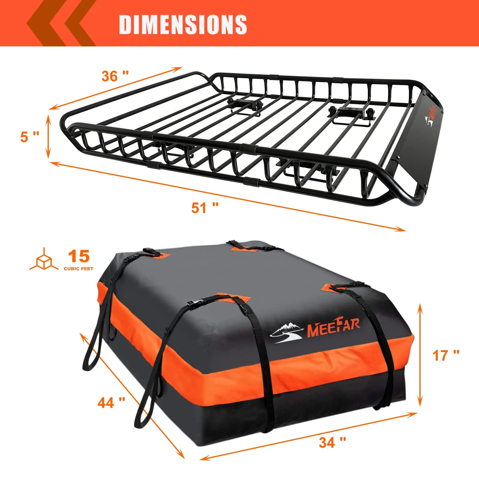 MeeFar Roof Rack Carrier Basket Universal Rooftop