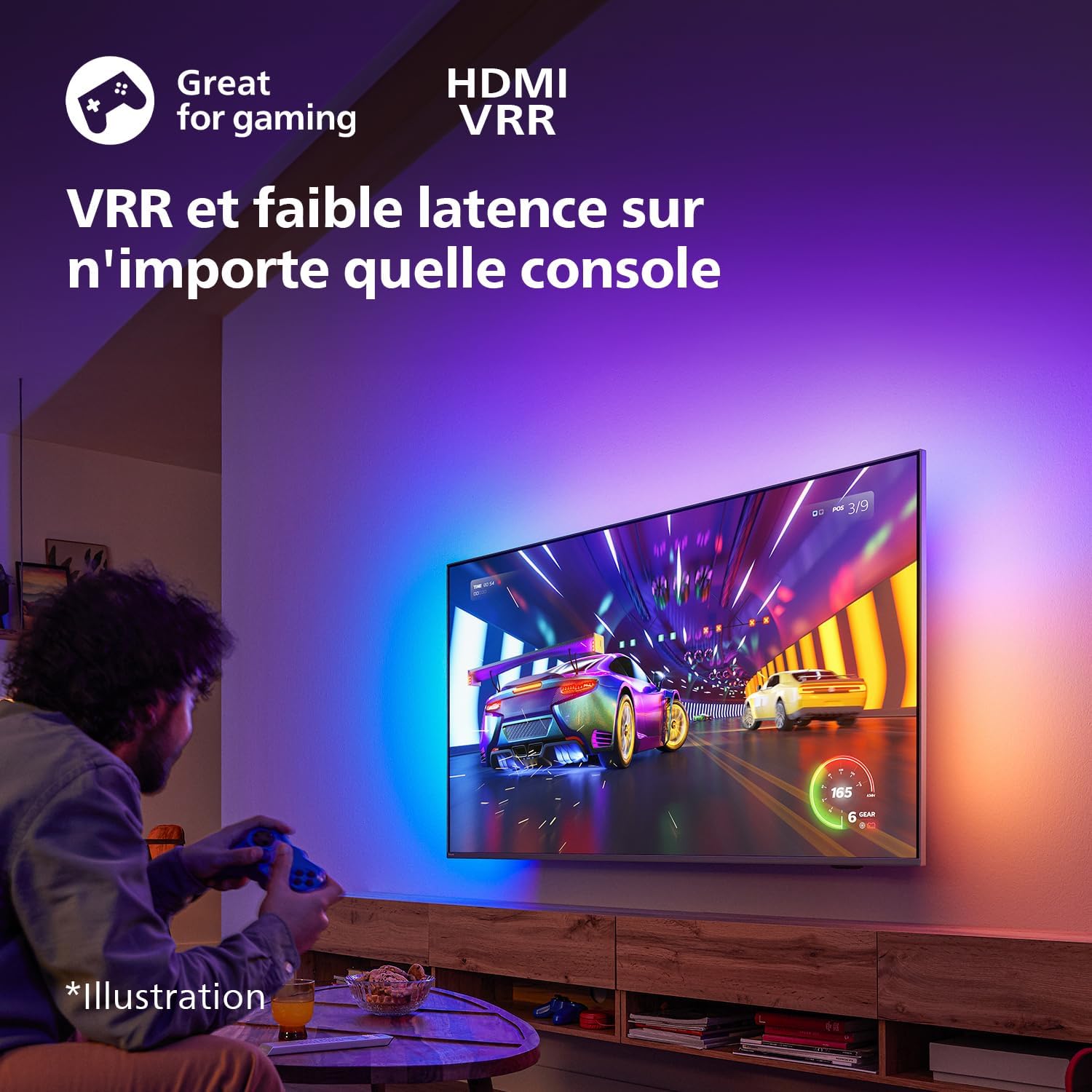 Philips Ambilight 43PUS8109 Smart TV LED 4K - Écran 43 Pouces avec Plate-Forme Pixel Precise Ultra HD, Titan OS et Son Dolby Atmos, Fonctionne avec l’Assistant Vocal Alexa et Google - Chrome satiné