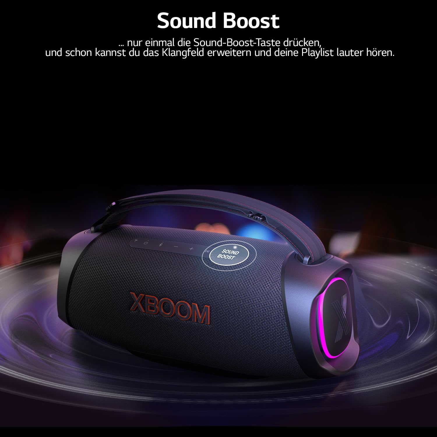 LG, Enceinte Bluetooth puissante, Portable, Enceinte Bluetooth Lumineuse, XBOOM 360°, Éclairage Personnalisable, Jusqu'à 24h d'autonomie, Enceinte Bluetooth Design, DXO2T